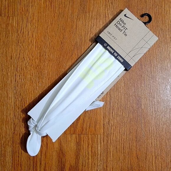Nike Dri-Fit Technology Head Tie Unisex Headband White Red Just Do It One size - Picture 1 of 6